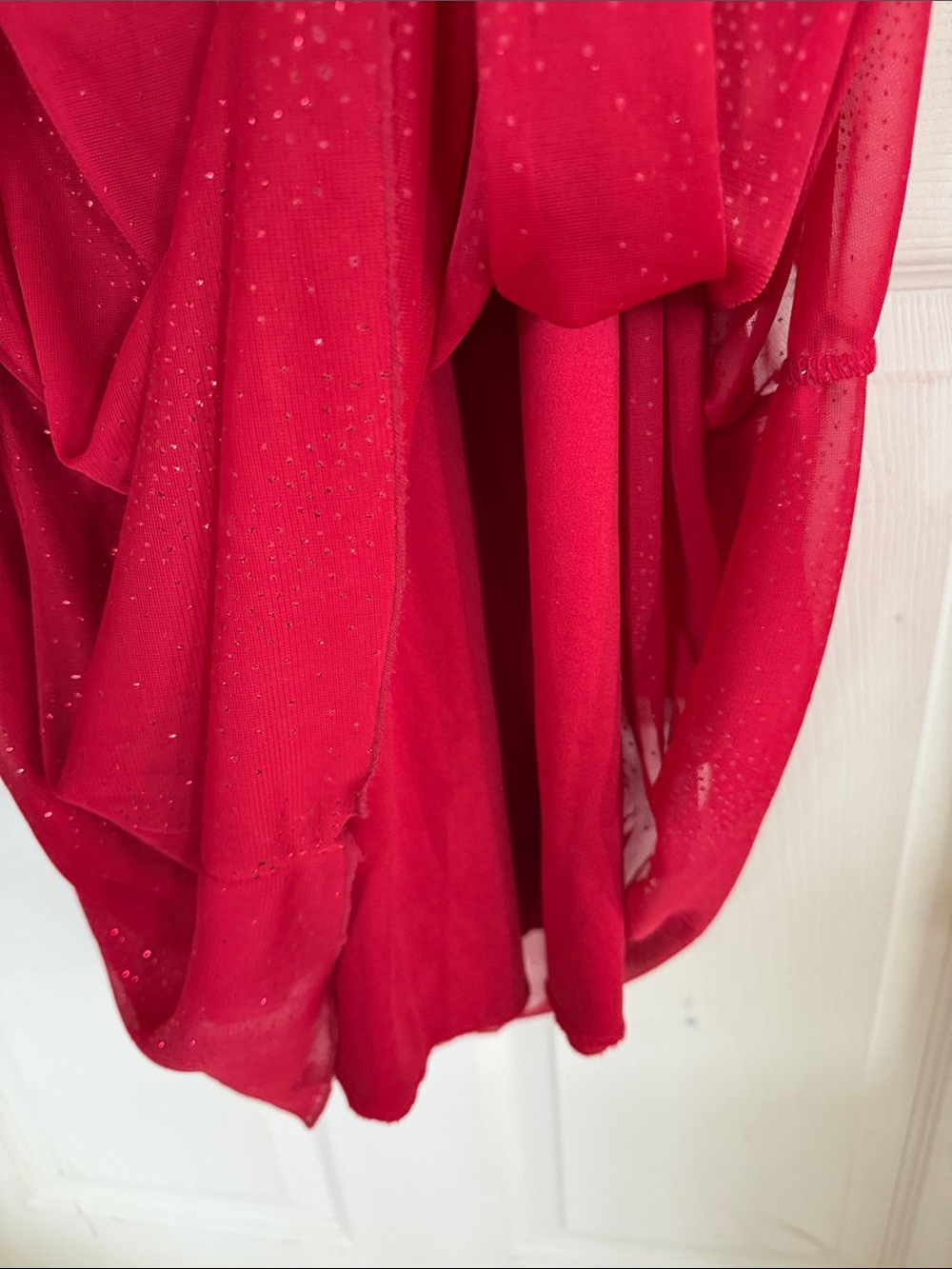 City Triangles VTG Y2K 90’s Shimmer Elegant Red Halter Evening Dress Size Small - Picture 8 of 10